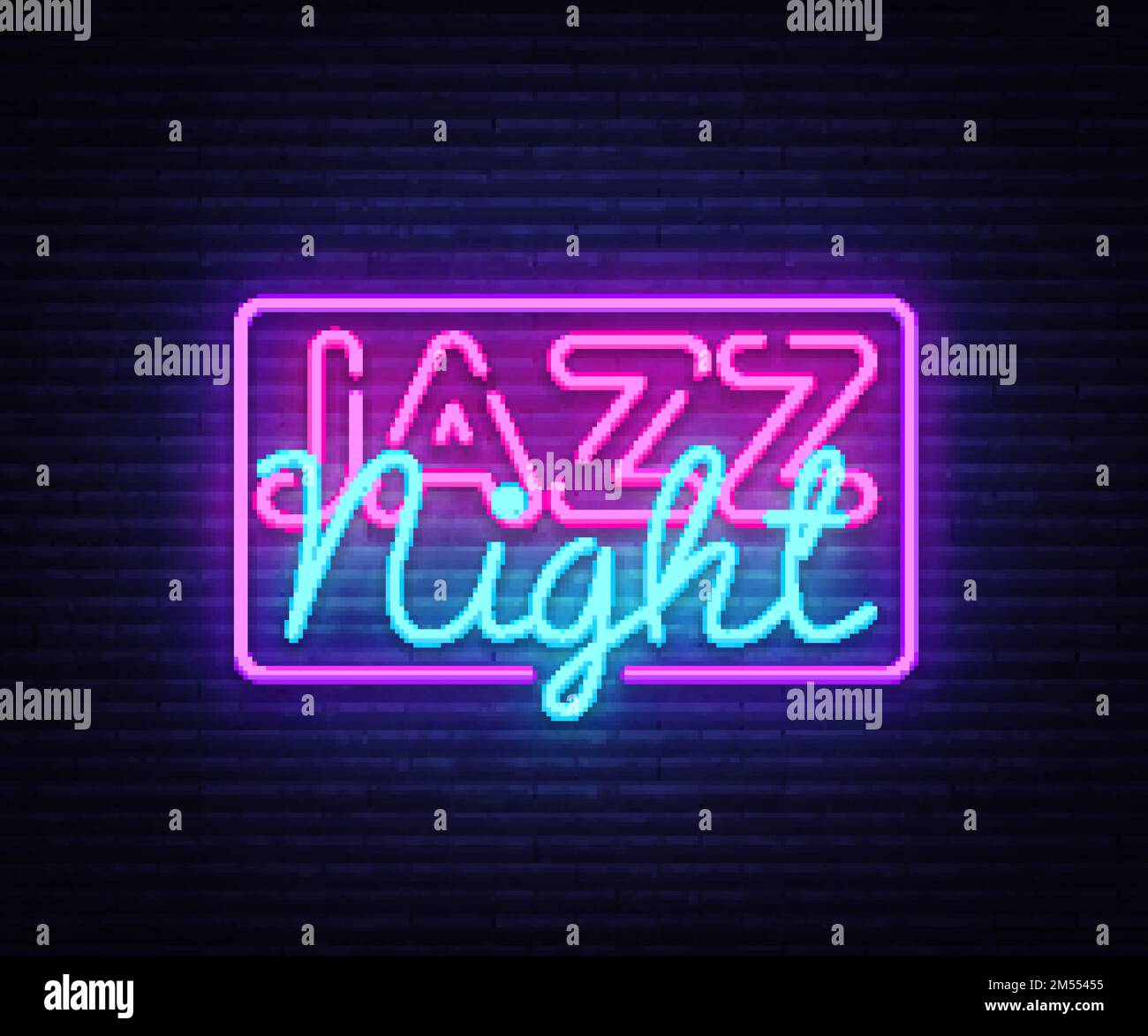 Jazz Night Neon Sign Vector Jazz Music Design Template Neon Sign