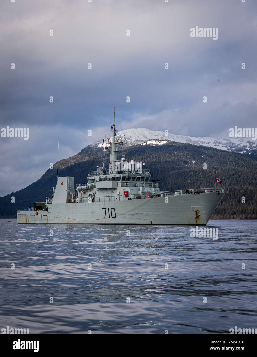 Her Majesty S Canadian Ship Brandon Sails Along The Coastline Of Alaska