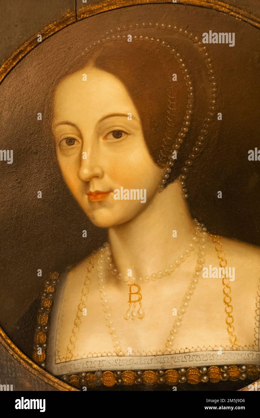 England Kent Hever Hever Castle Portrait Of Anne Boleyn Stock Photo