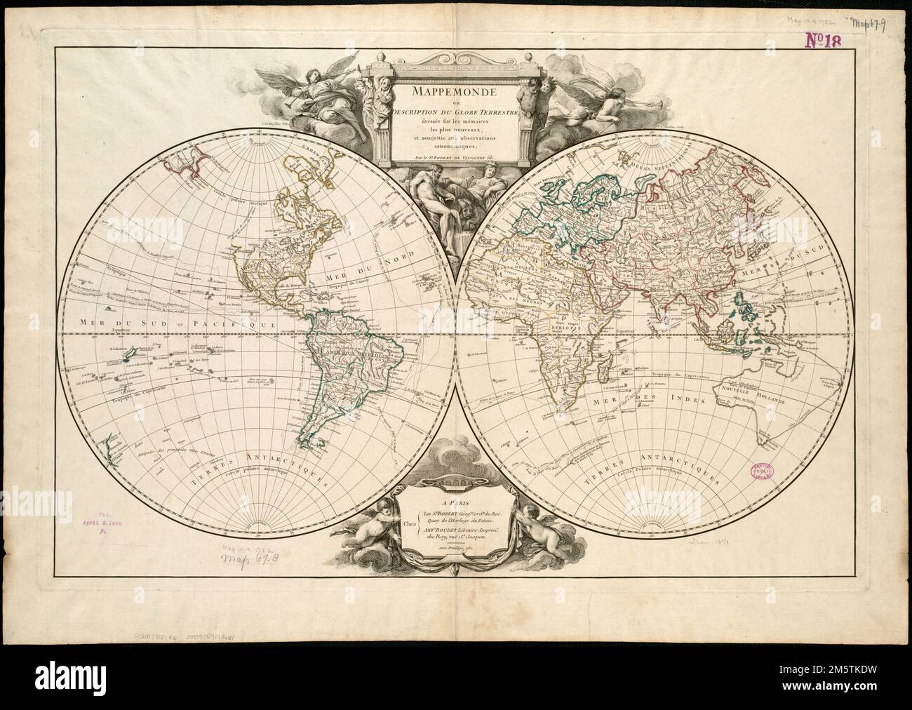 Mappemonde Ou Description Du Globe Terrestre Relief Shown Pictorially