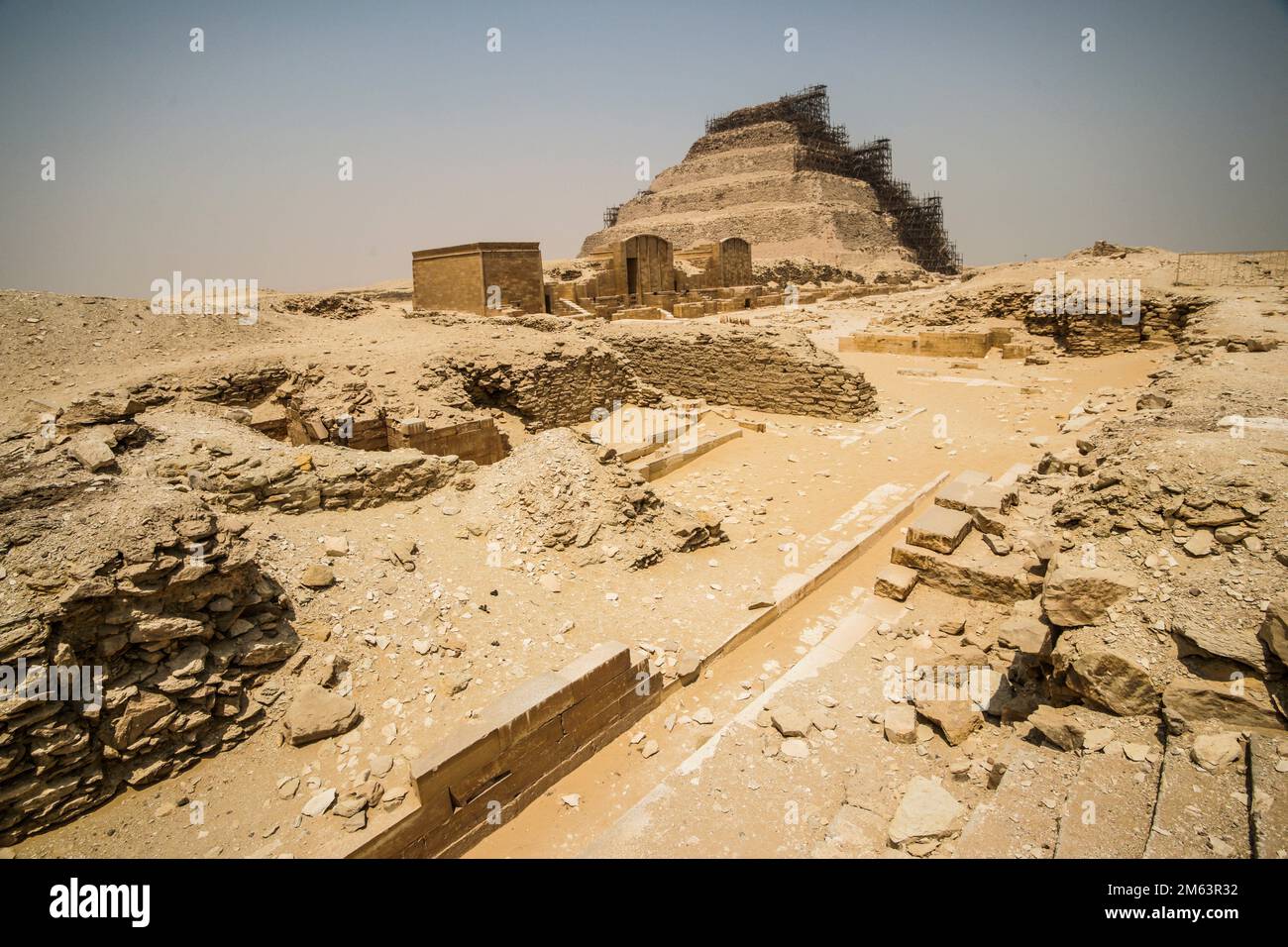 Step Pyramid Of Djoser Complex During Period Of Reconstruction Saqqara