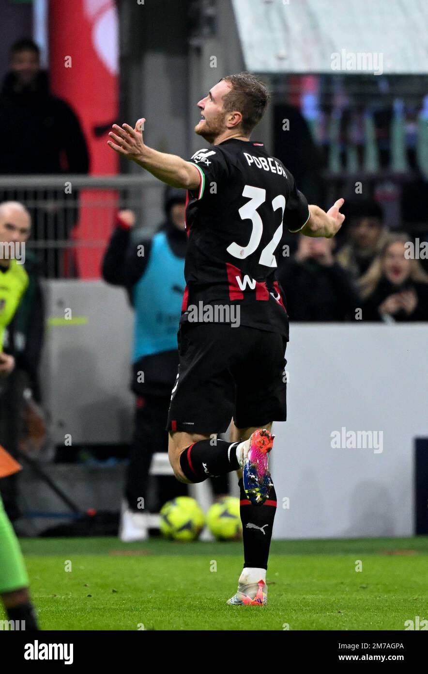 Milan Italy Th Jan Ac Milan S Tommaso Pobega Celebrates His