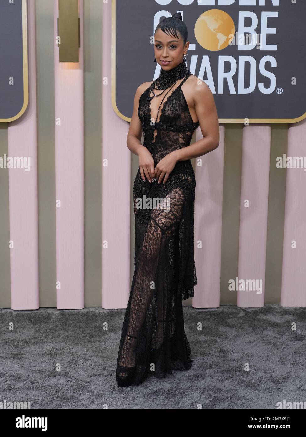 Liza Koshy Arrives At The 80th Annual Golden Globe Awards Held At The