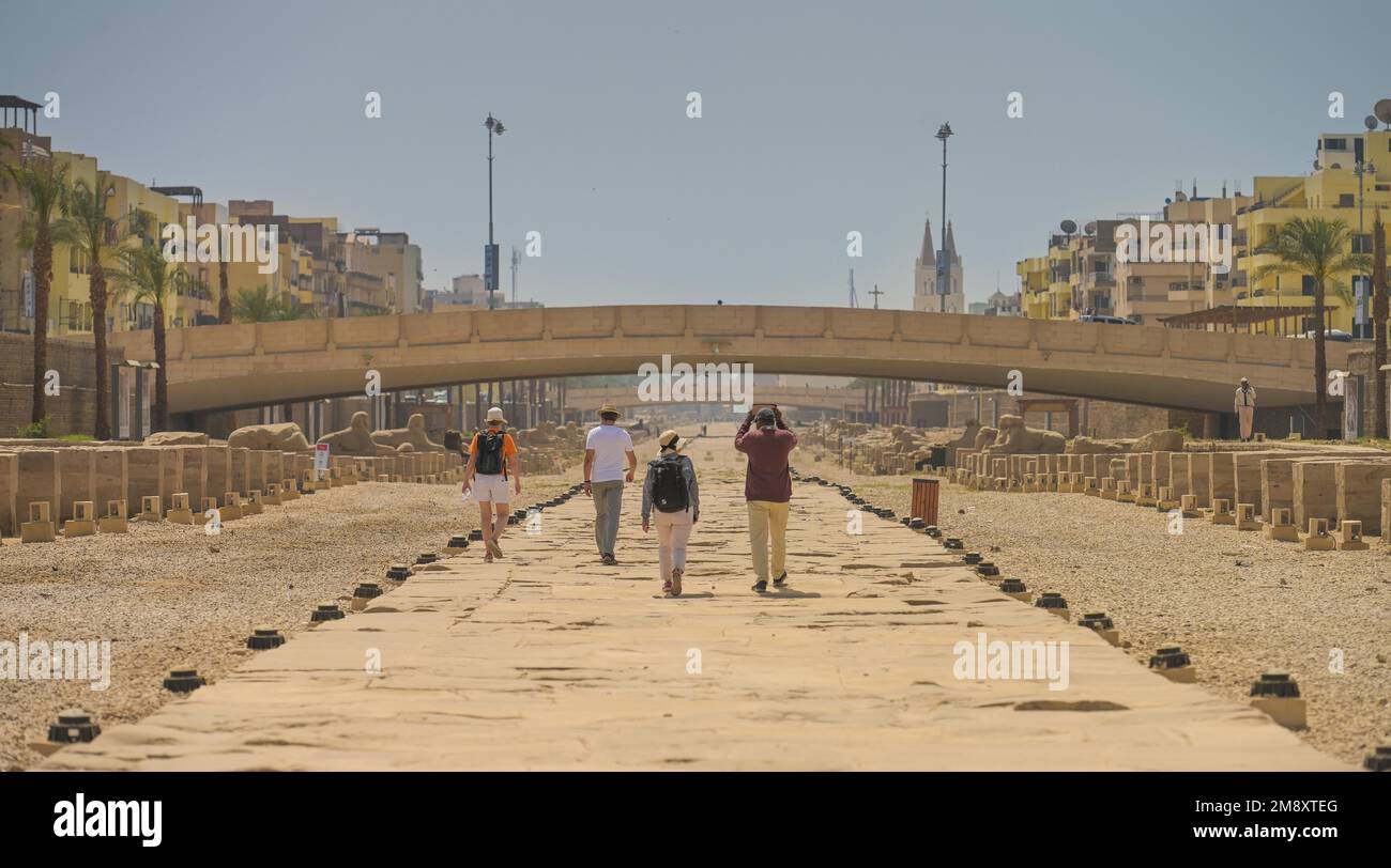 Sphinx Avenue Between Karnak And Luxor Temple Luxor Egypt Stock Photo