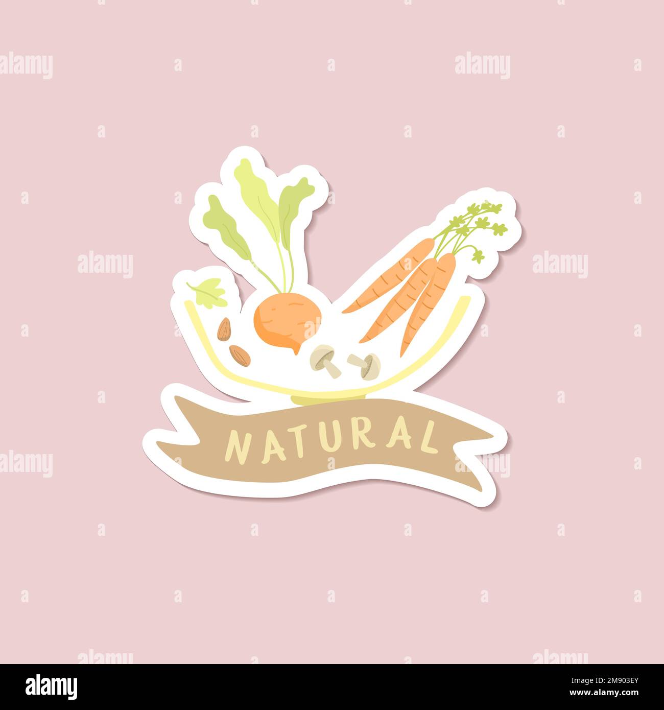 Natural Fresh Food Badge Vector Stock Vector Image Art Alamy