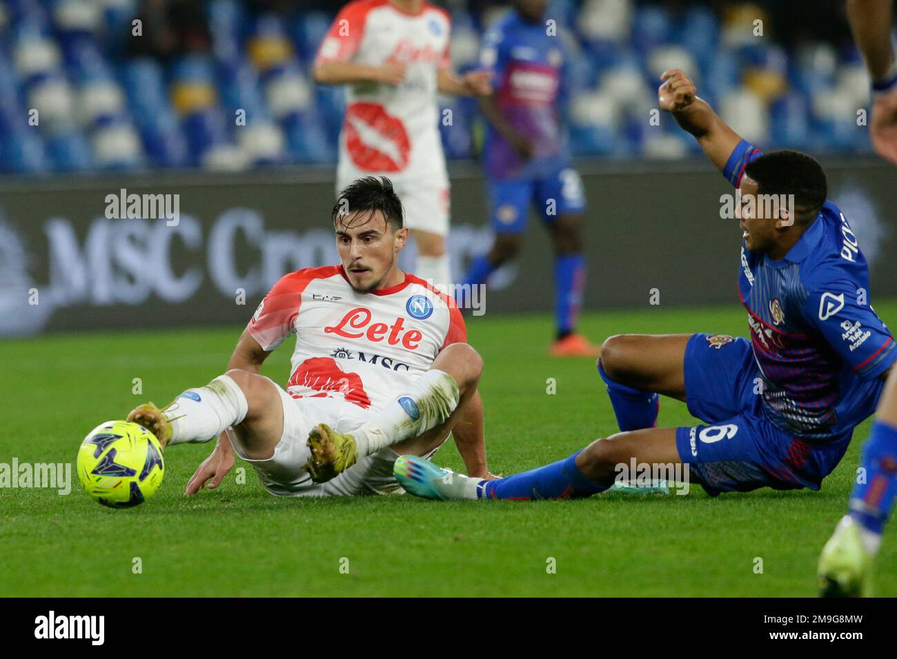 Ssc Napoli S Macedonian Midfielder Eljif Elmas Challenges For The Ball