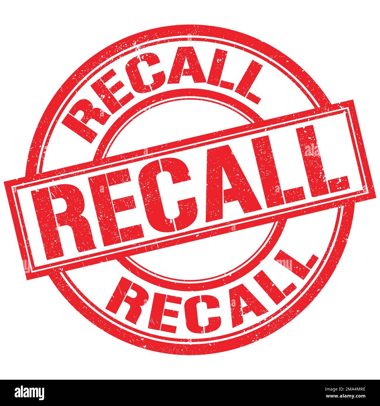 RECALL Text Written On Red Round Stamp Sign Stock Photo Alamy