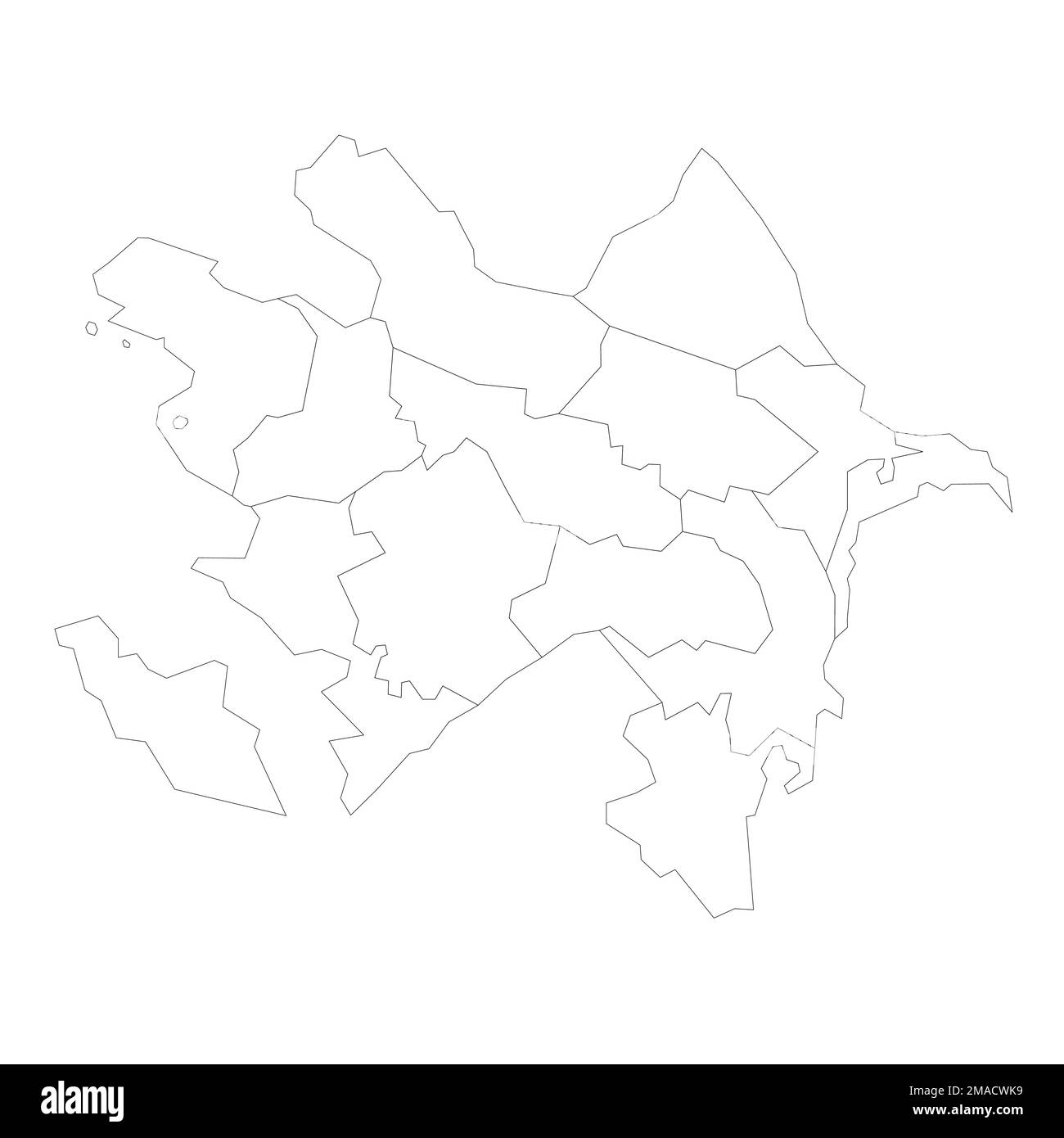 Azerbaijan Political Map Of Administrative Divisions Districts