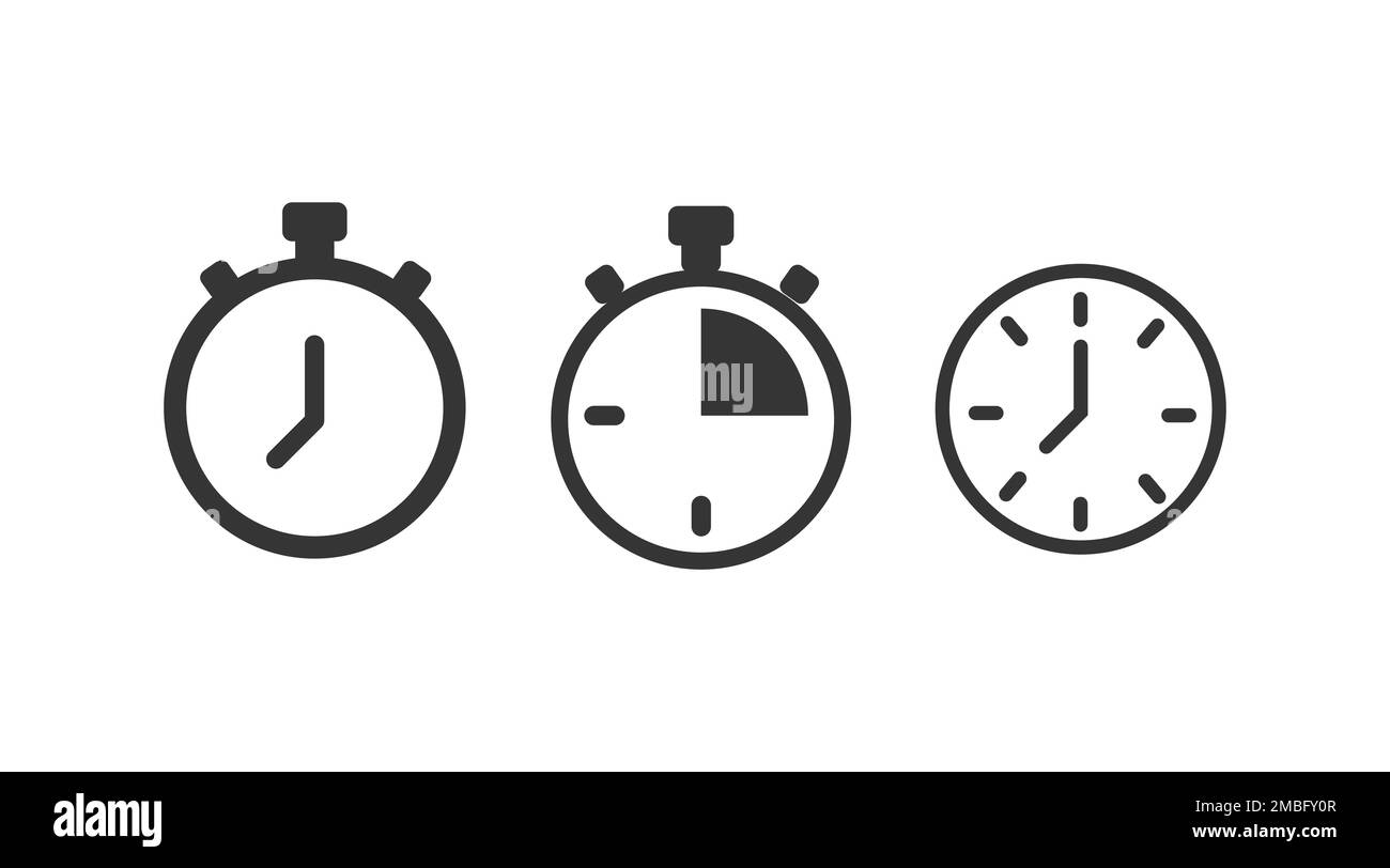 Vector Isolated Time And Clock Line Icons Set Of Vector Linear Icons