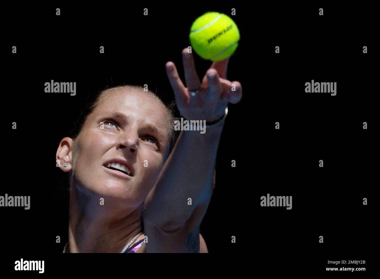 Karolina Pliskova Of The Czech Republic Serves To Varvara Gracheva Of