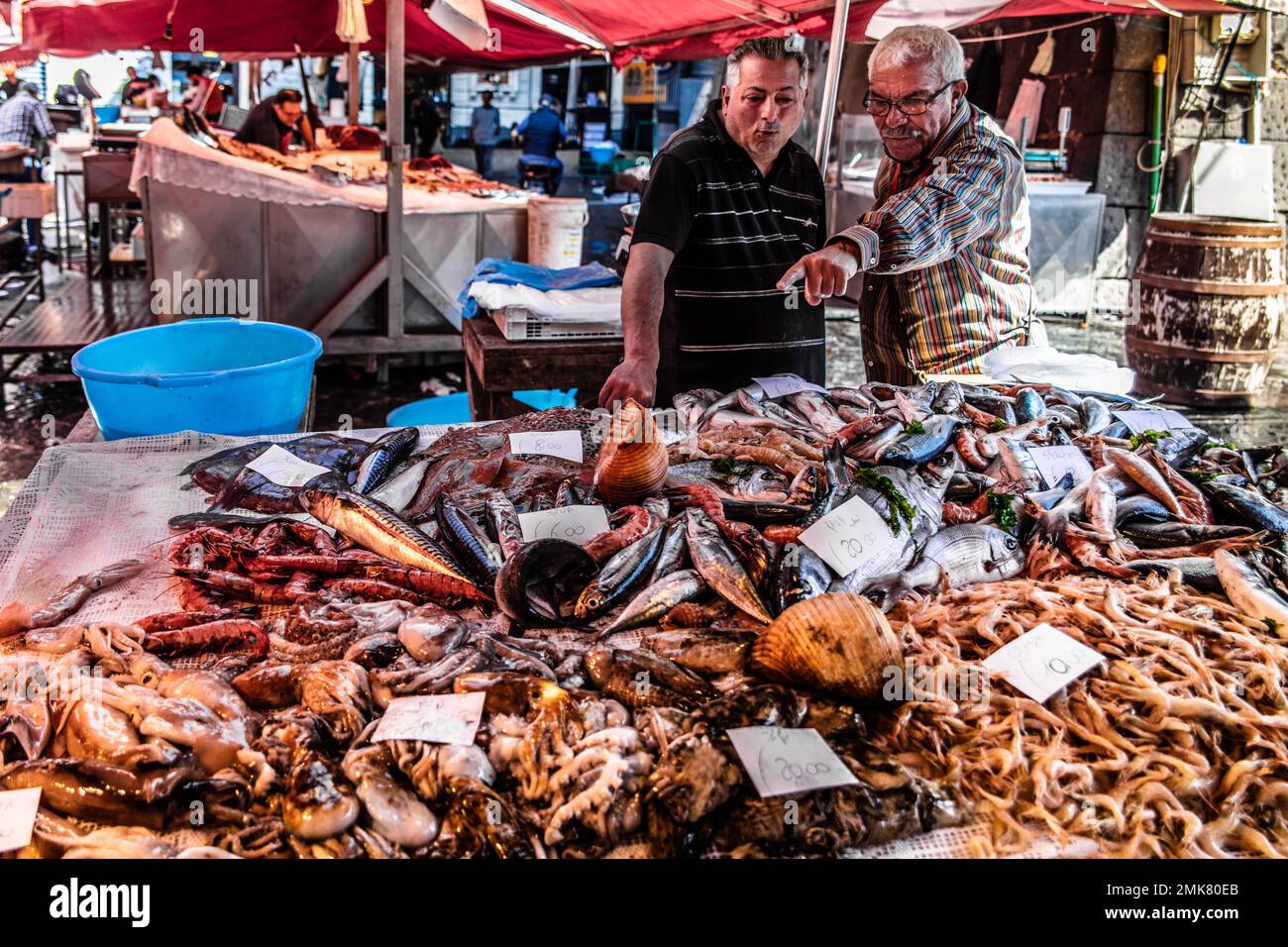 Historic Fish Market La Pescheria With A Cornucopia Of Colourful Sea