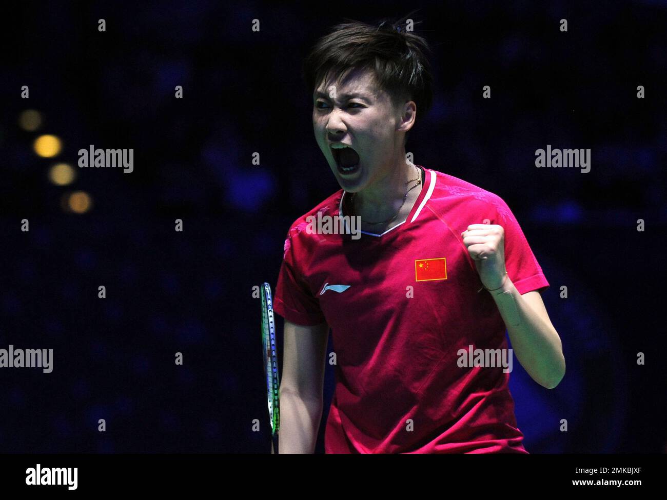 Chen Yufei Of China Reacts After Scoring A Point Against Tai Tzu Ying