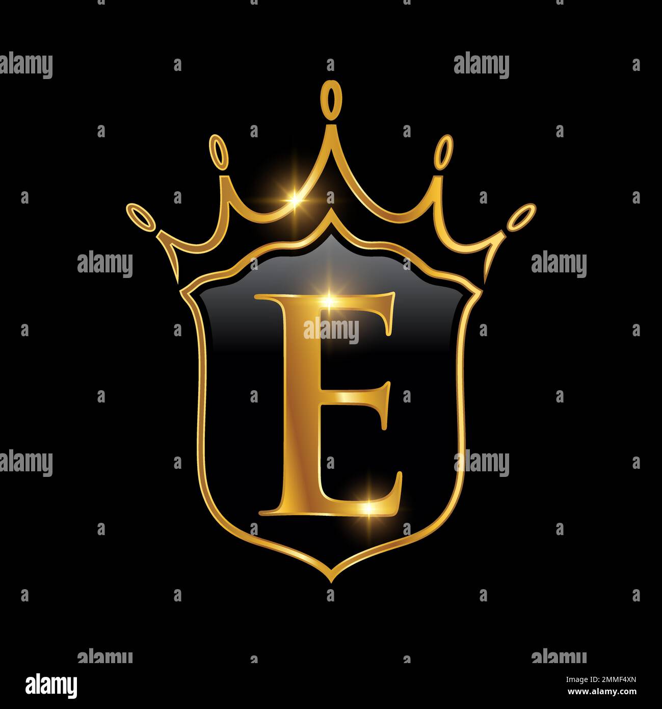 Initial E Monogram Alphabet With A Crown Royal King Queen Luxury