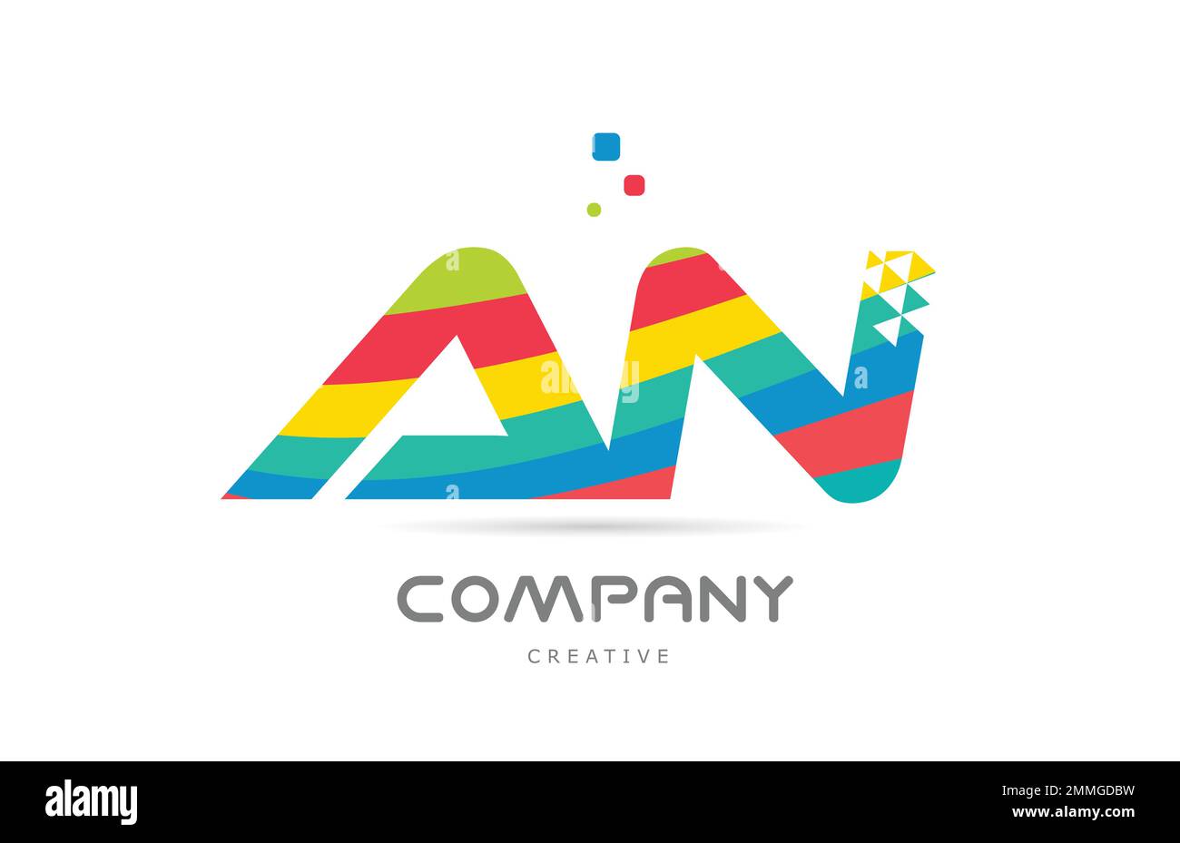 An Colorful Alphabet Letter Logo Icon Design Combination Colored