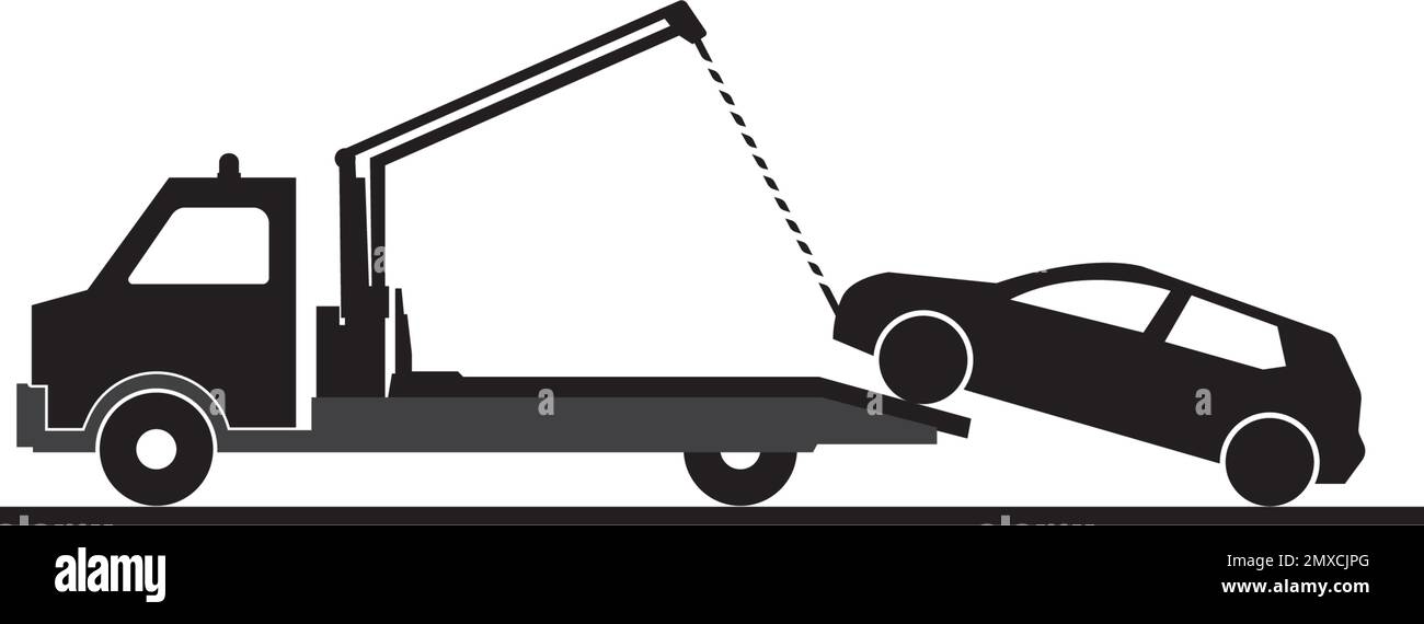 Car Towing Truck Icon Vector Illustration Symbol Design Stock Vector