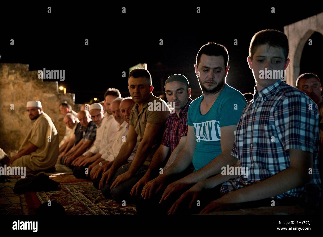 Muslim Devotees Pray At Taraweeh Prayers During The Holy Month Of