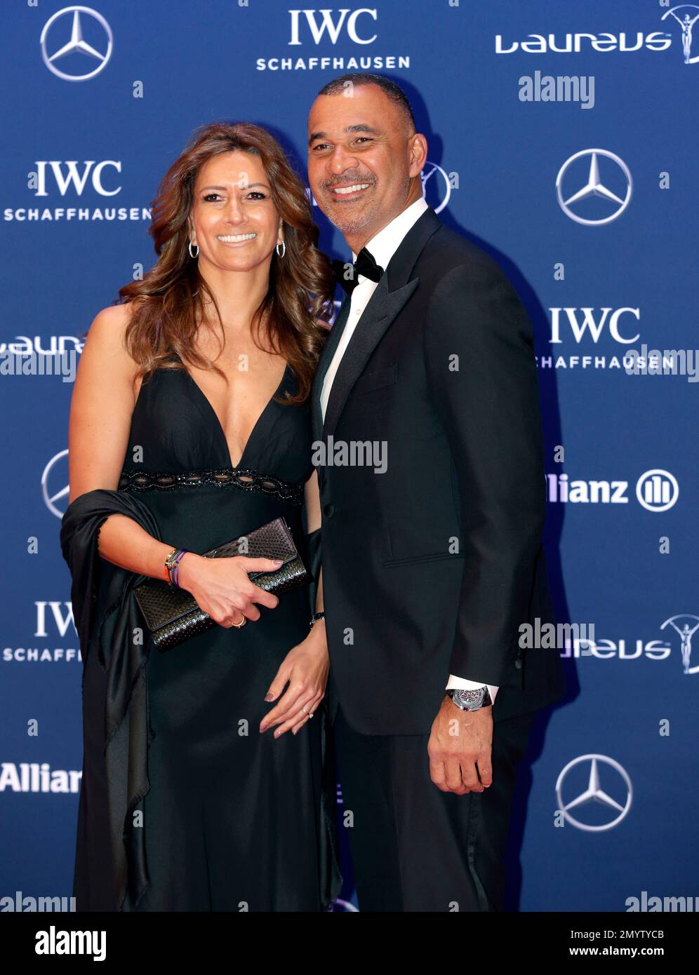 Ruud Gullit Right And Estelle Cruyff Left Pose For Photos As They