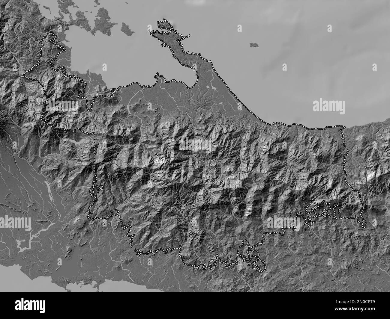 Ngobe Bugle Indigenous Territory Of Panama Bilevel Elevation Map With