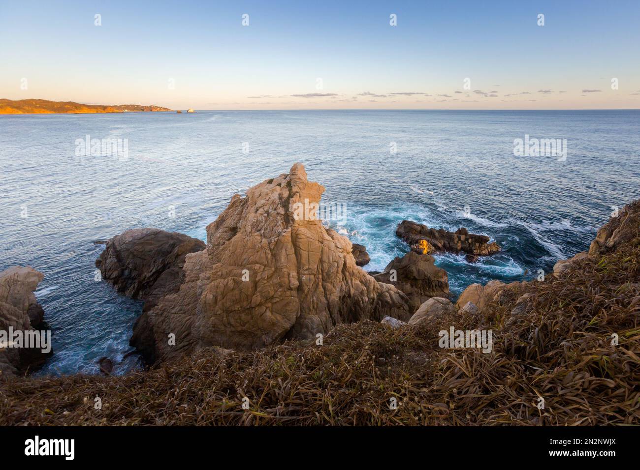 Beautiful Mazunte Beach In Mexico Landscaoe During Sunset Taken From