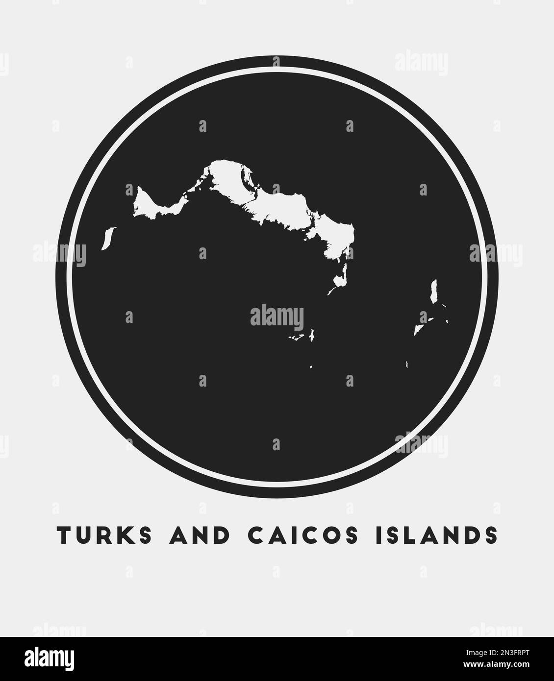 Turks And Caicos Islands Icon Round Logo With Island Map And Title