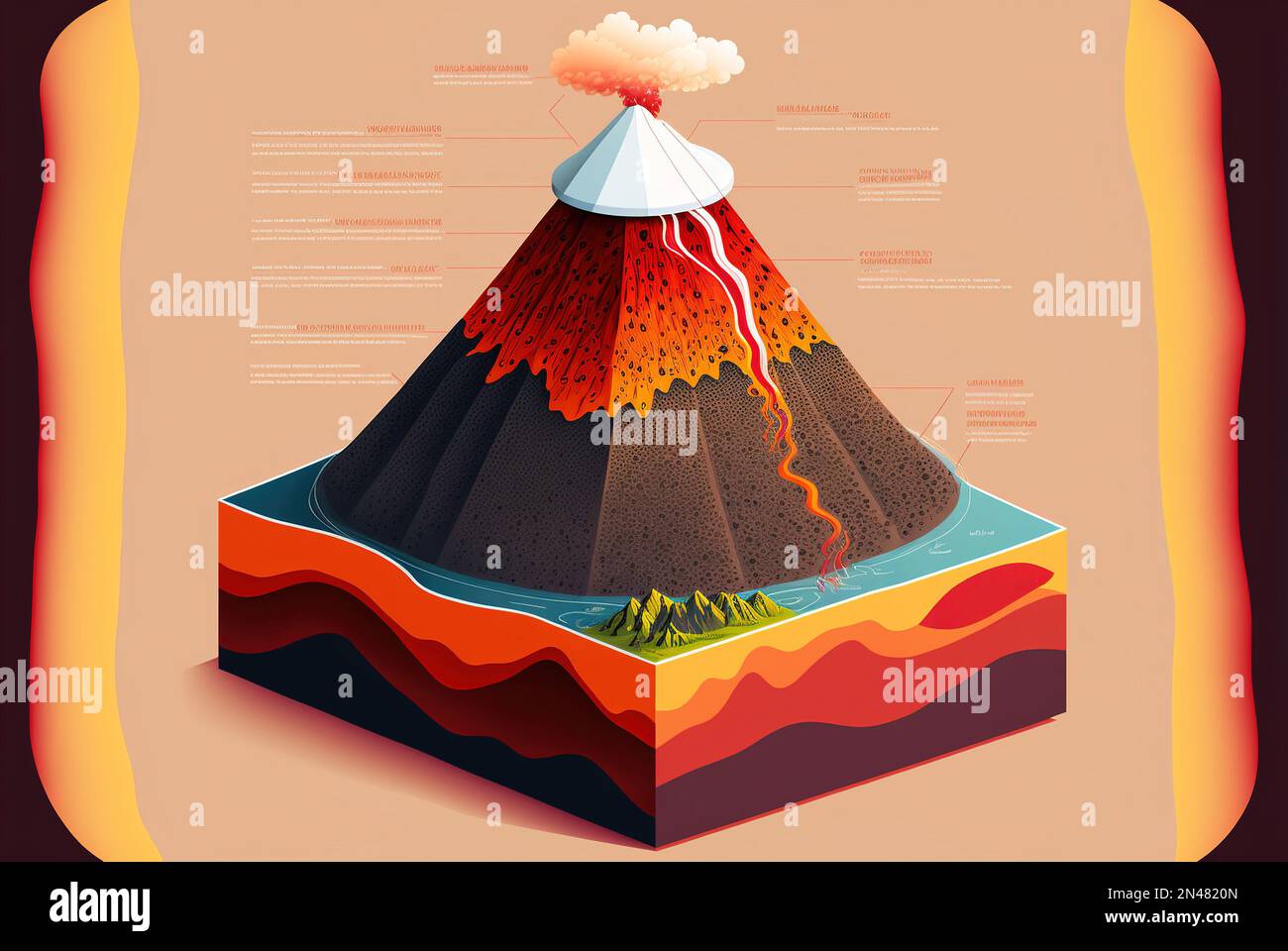 Educational Infographic Of The Structure Of A Volcano Stock Photo Alamy