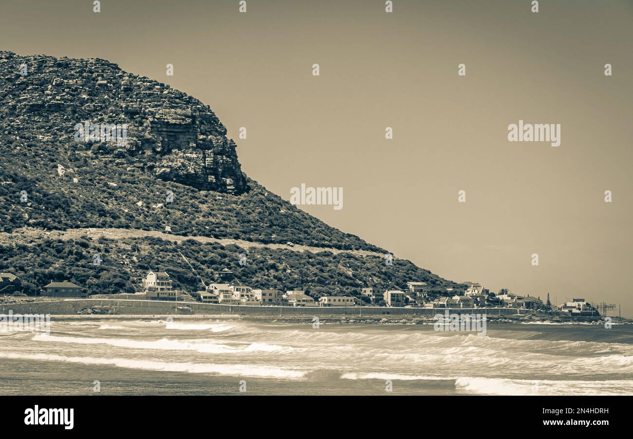 Fish Hoek Beach At False Bay Coast Landscape With Turquoise Water In