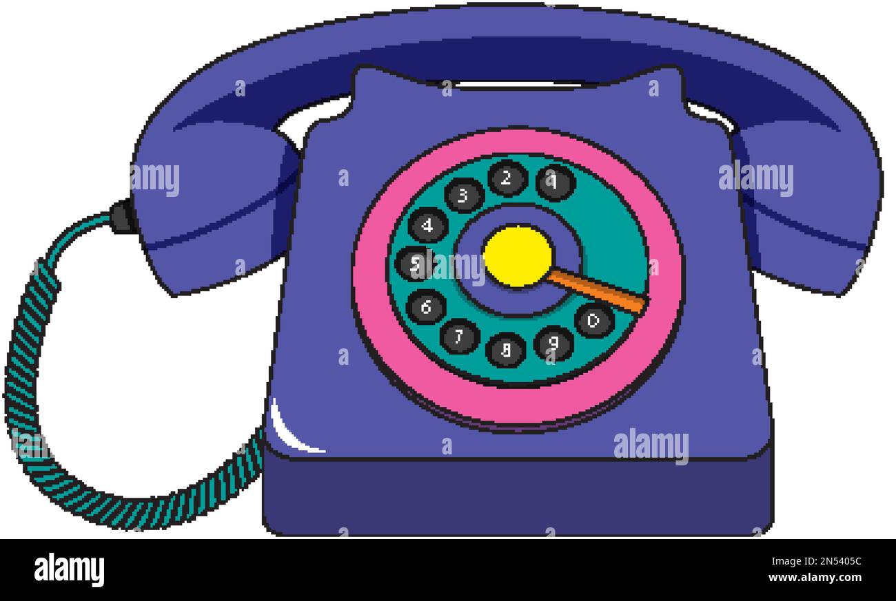 Retro Landline Or Telephone Isolated Illustration Stock Vector Image