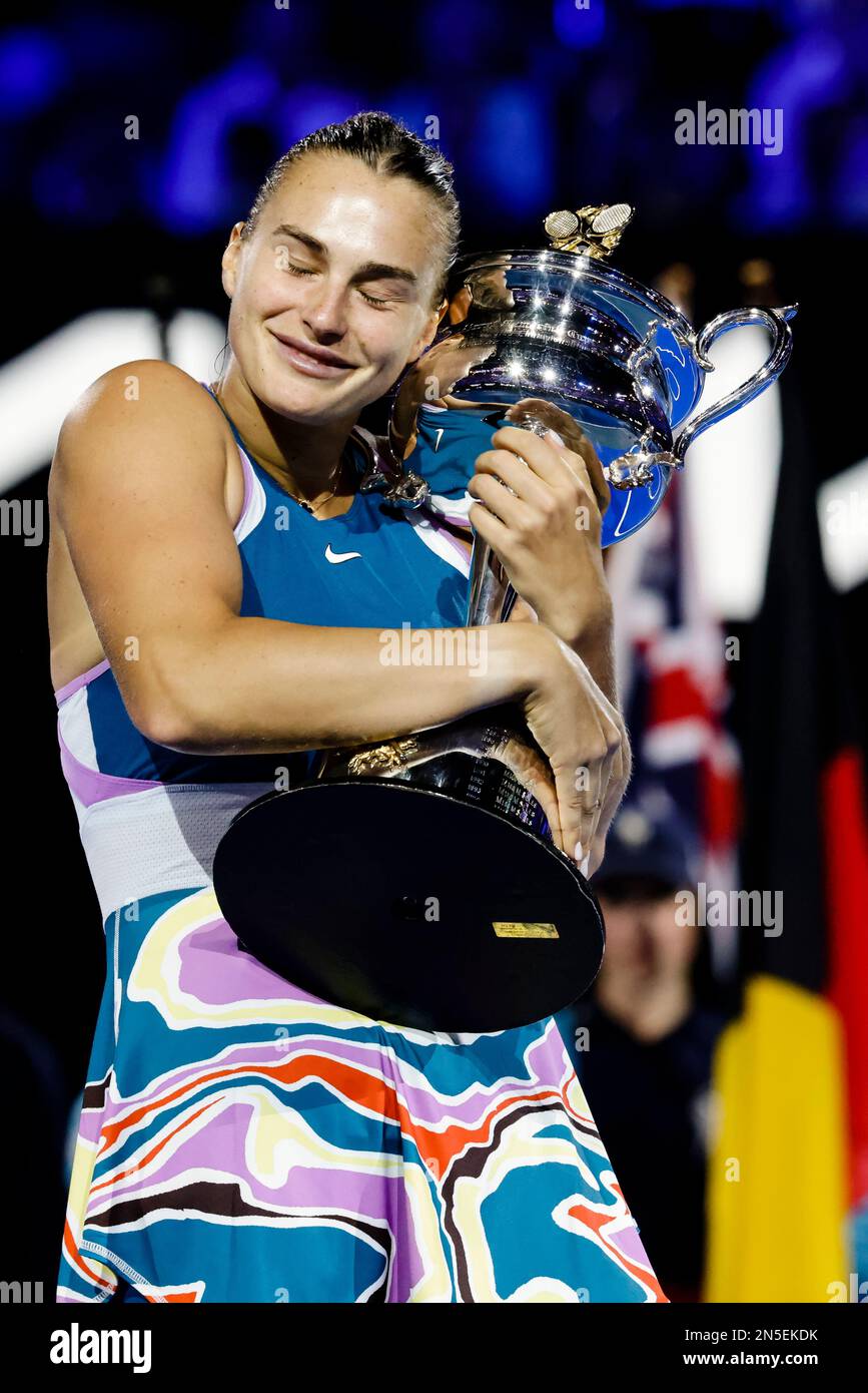 Aryna Sabalenka Australian Open Trophy Hi Res Stock Photography And