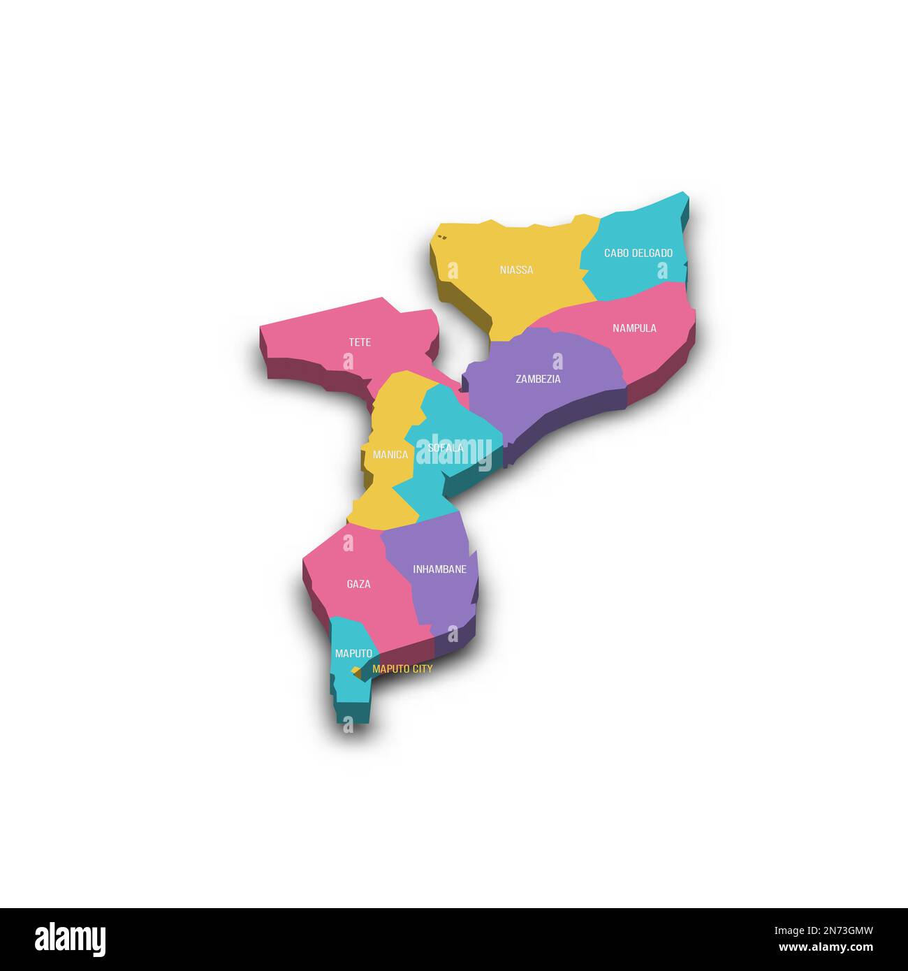 Mozambique Political Map Of Administrative Divisions Provinces And