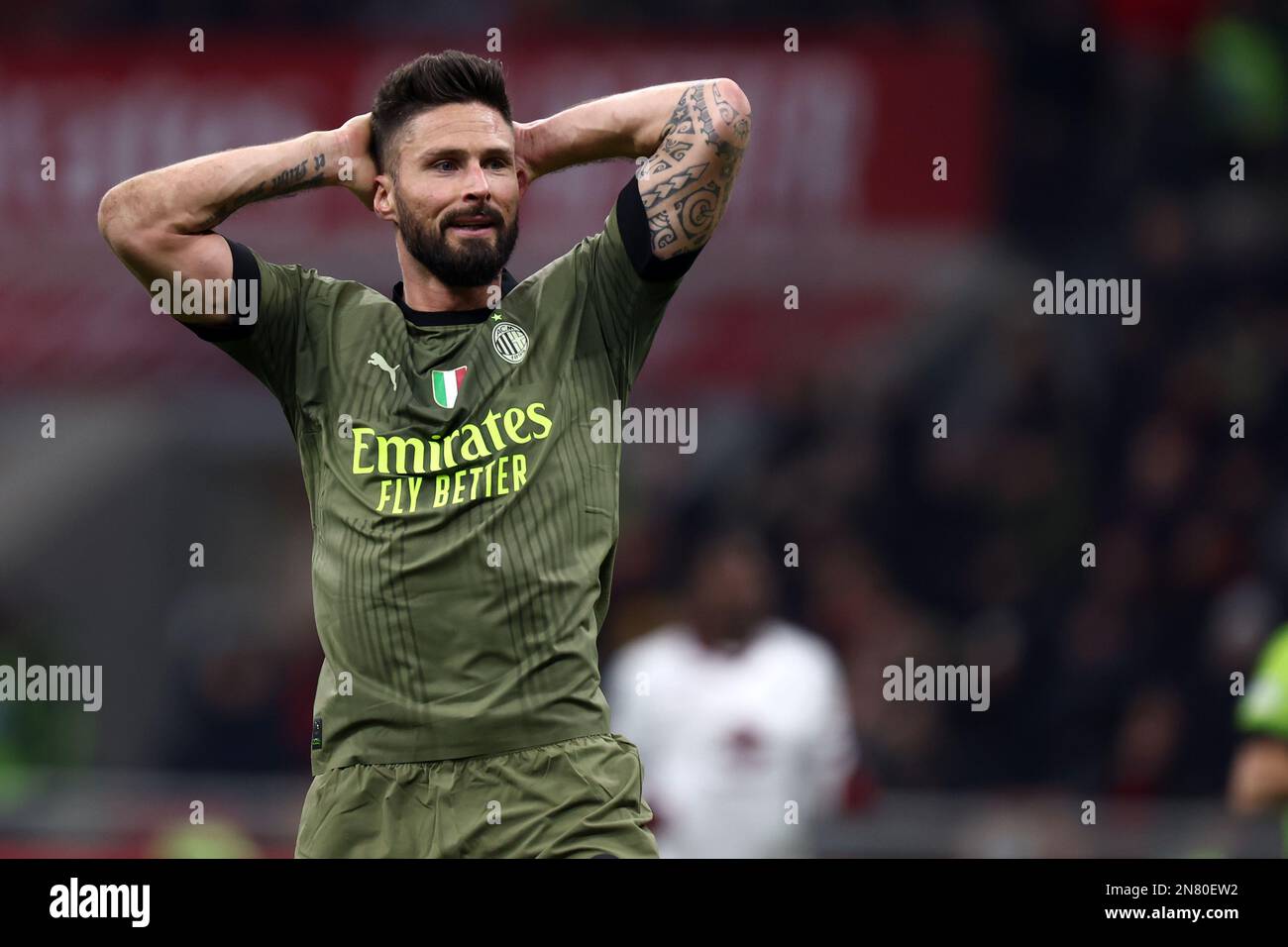 Milan Italy Th Feb Olivier Giroud Of Ac Milan Looks Dejected