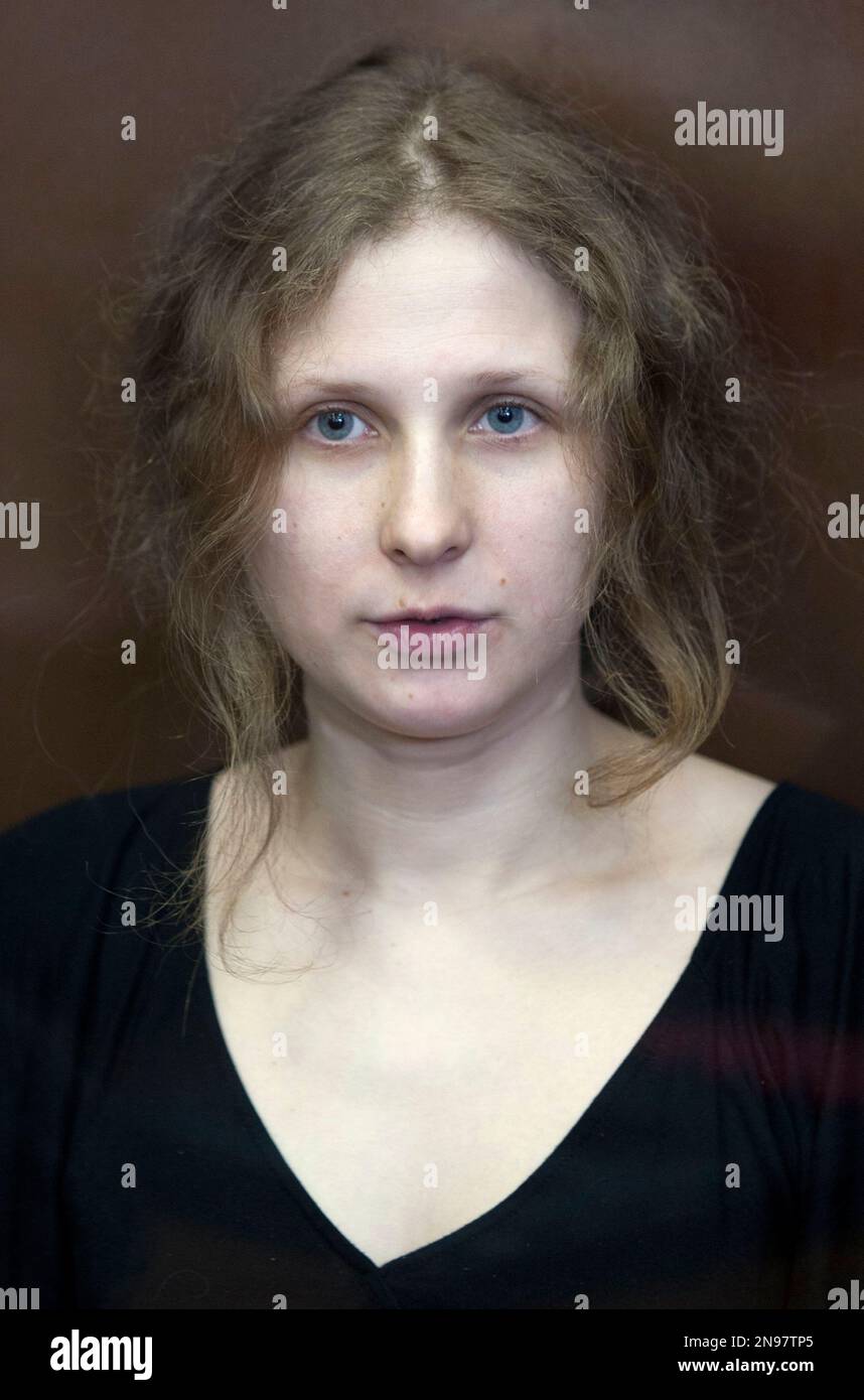 Feminist Punk Group Pussy Riot Member Maria Alekhina Sits Inside A