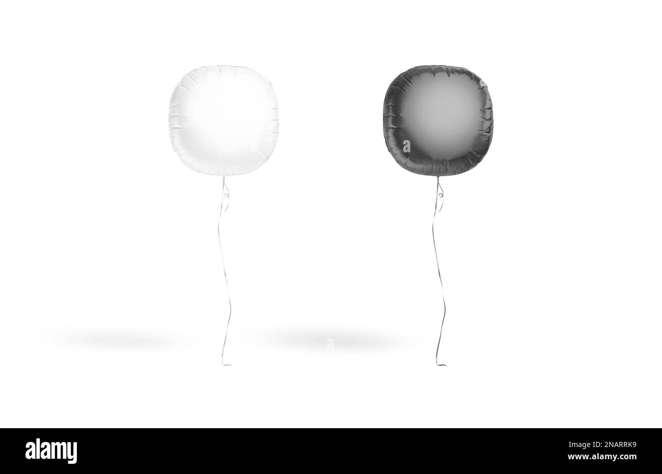 Blank Black And White Balloon Square Corners Mockup Front View D