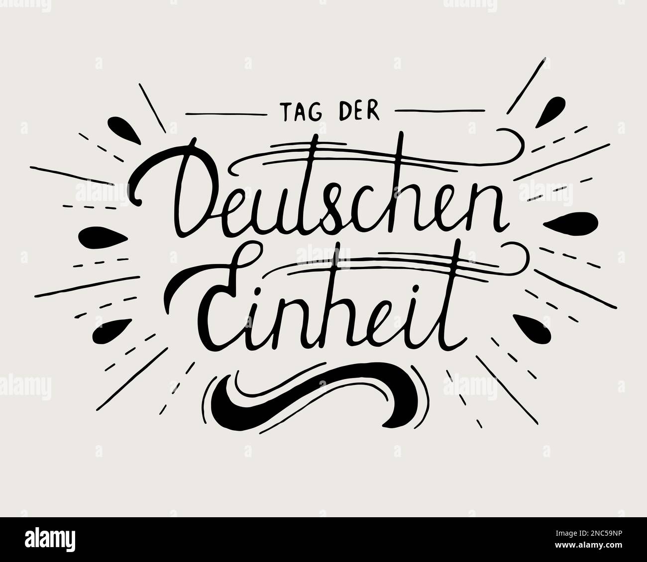 Day Of German Unity Lettering Tag Der Deutschen Einheit Stock Vector