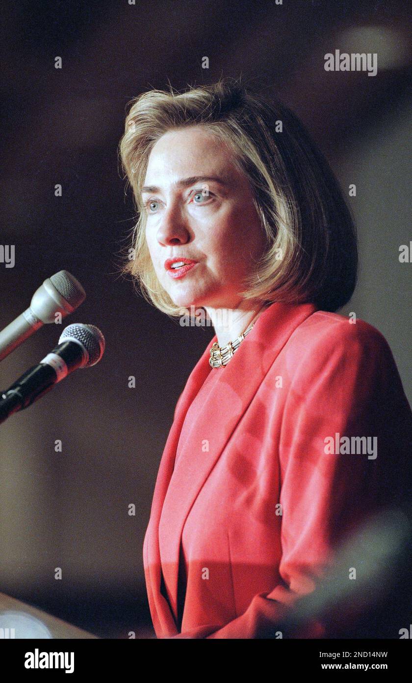 First Lady Hillary Rodham Clinton Speaks During The 1994 C Everett