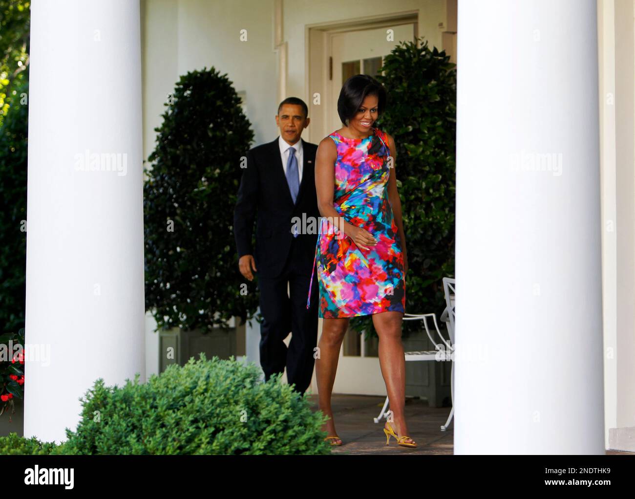 President Barack Obama And First Lady Michelle Obama Walk From The Oval