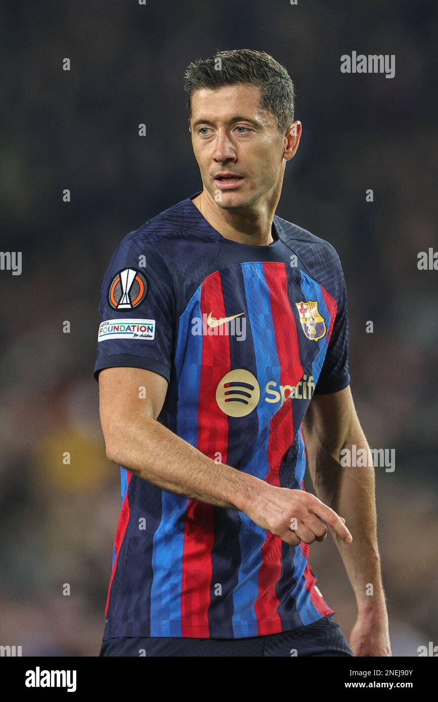 Robert Lewandowski Of Barcelona During The Uefa Europa League