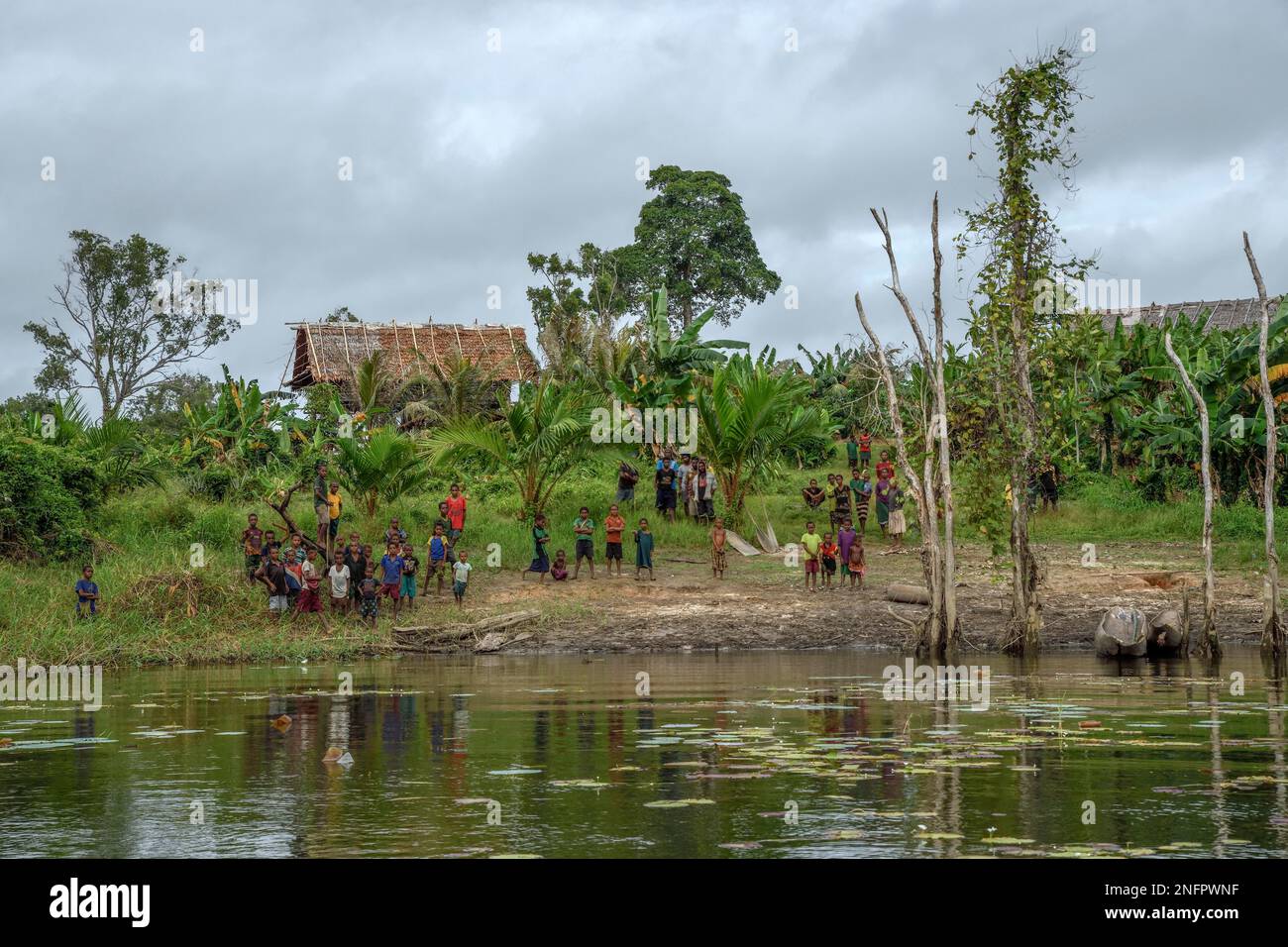 Locals In Botokom Village Botoa Island Lake Murray Western Province