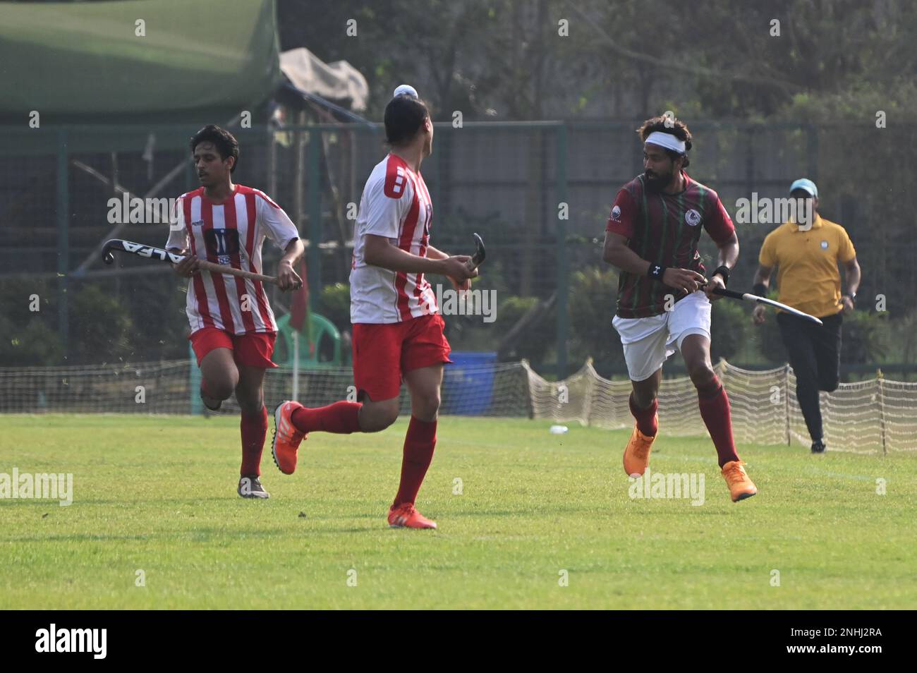 India St Feb Action Of Hockey Players Between Mohun Bagan