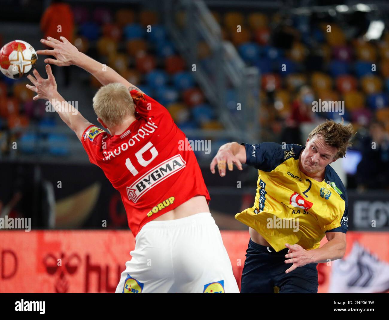 Sweden S Jonathan Carlsbogard In Action By Denmark S Magnus Saugstrup