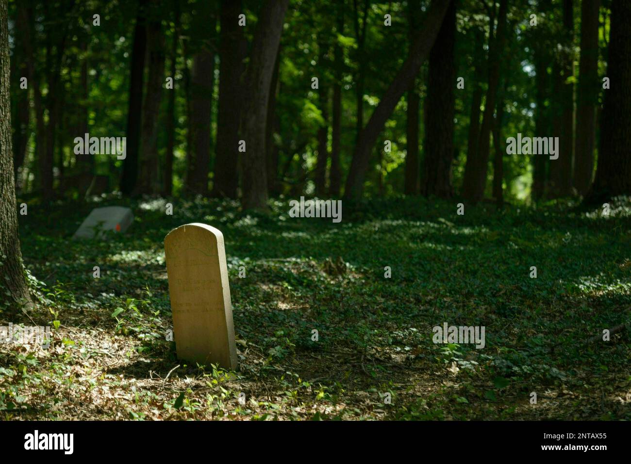 This June 22 2019 Photo Shows A Grave Marker At The Geer Cemetery In