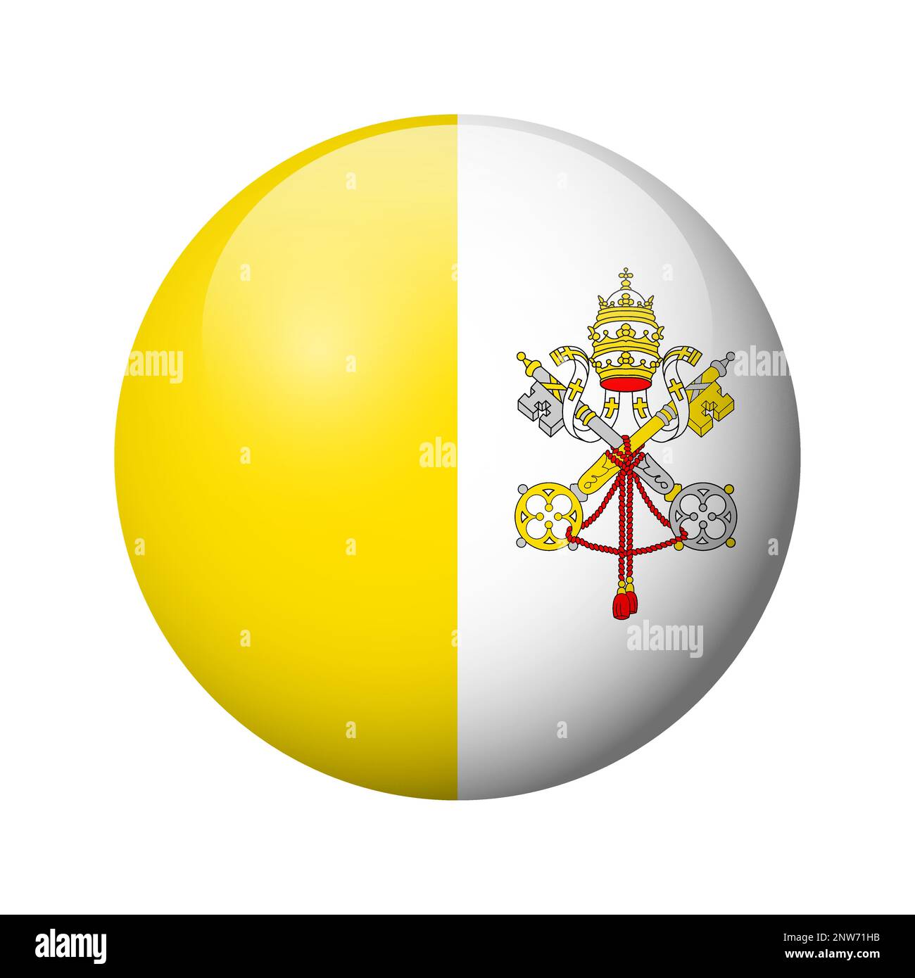 Vatican City Flag Glossy Circle Badge Vector Icon Stock Vector Image