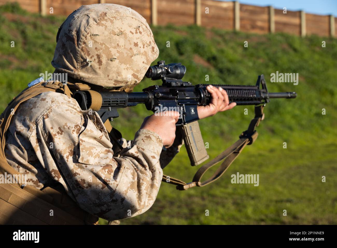 A U S Marine Corps Recruit With Delta Company 1st Recruit Training