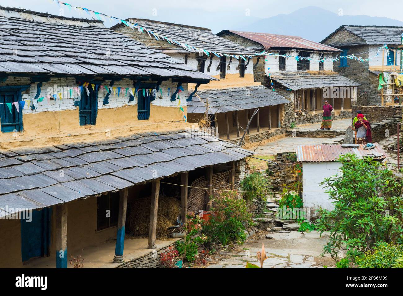 Typical Mountain Village Dhampus Nepal Stock Photo Alamy