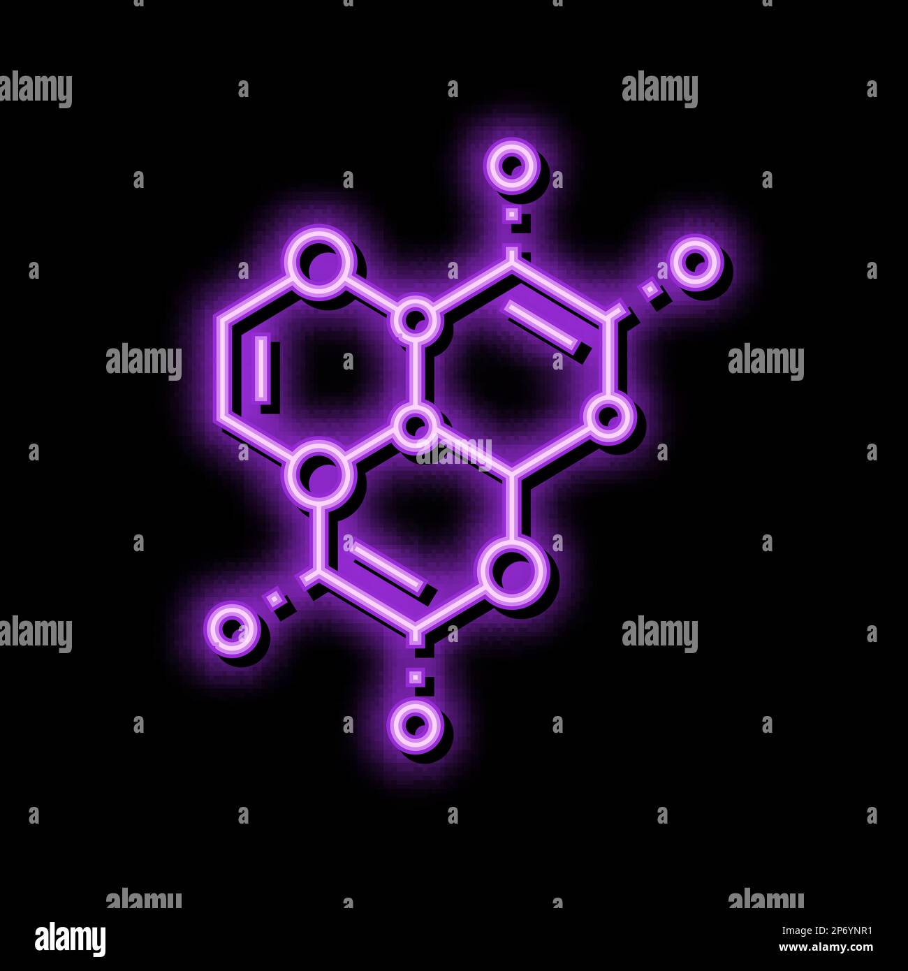 Scientific Molecular Structure Neon Glow Icon Illustration Stock Vector