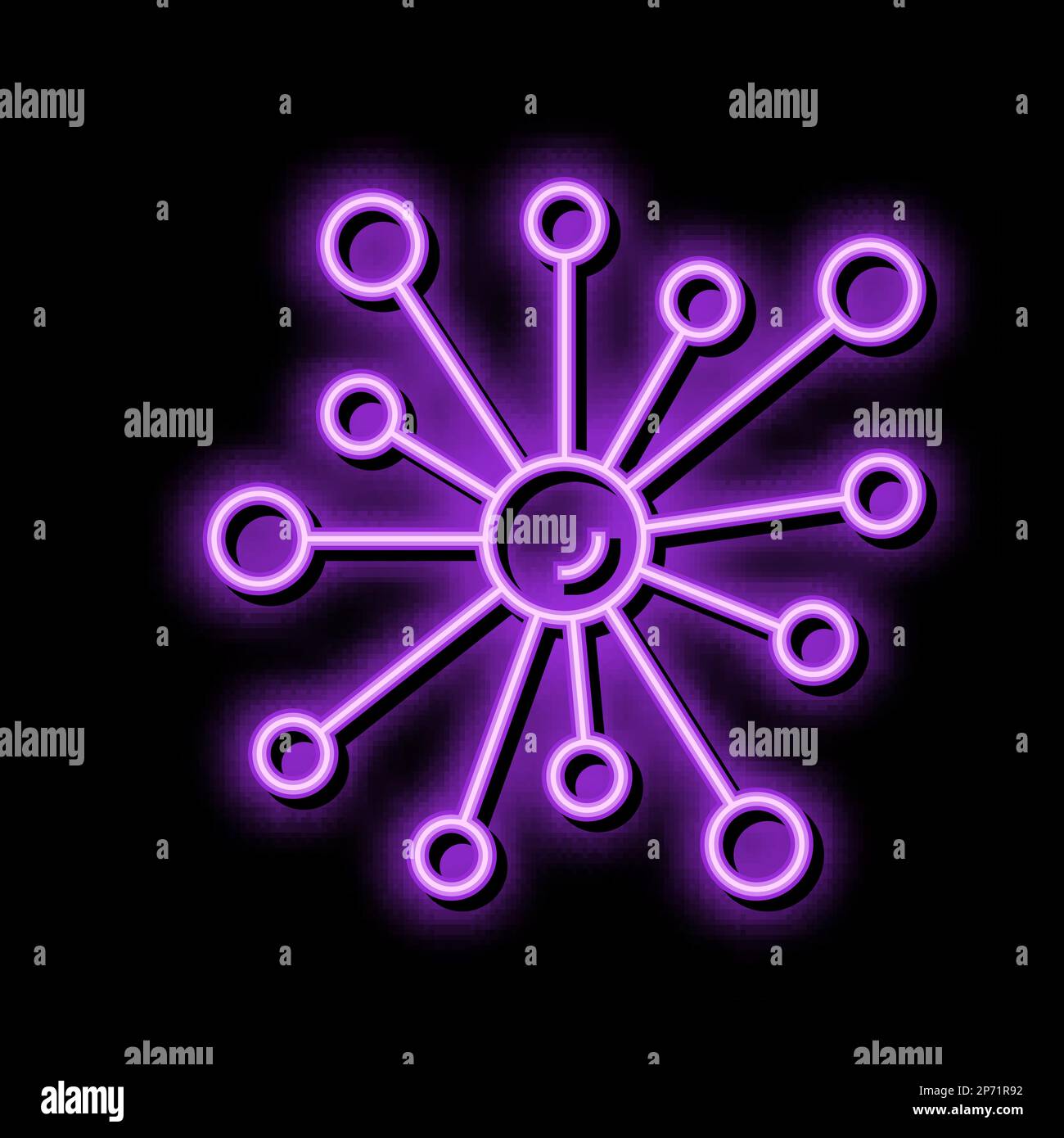 Network Molecular Structure Neon Glow Icon Illustration Stock Vector