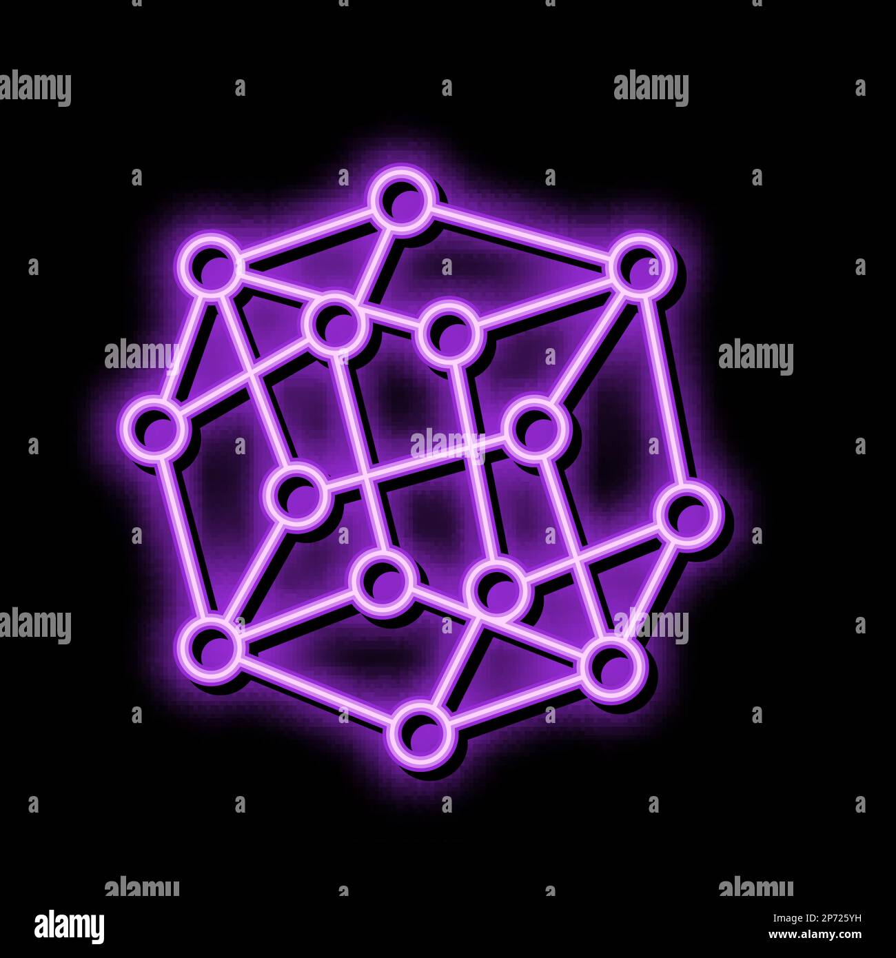 Model Molecular Structure Neon Glow Icon Illustration Stock Vector