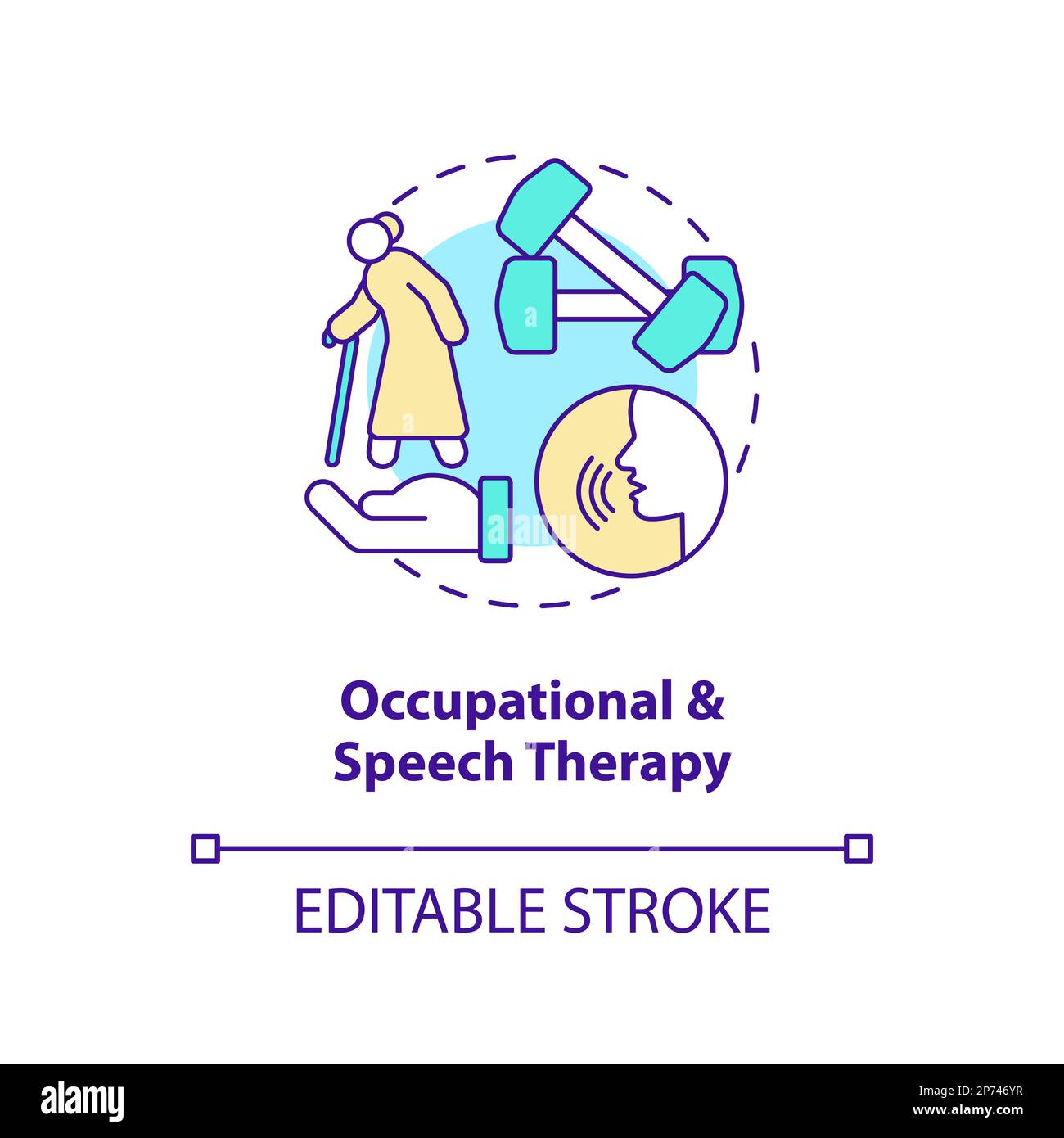 Occupational And Speech Therapy Concept Icon Stock Vector Image Art