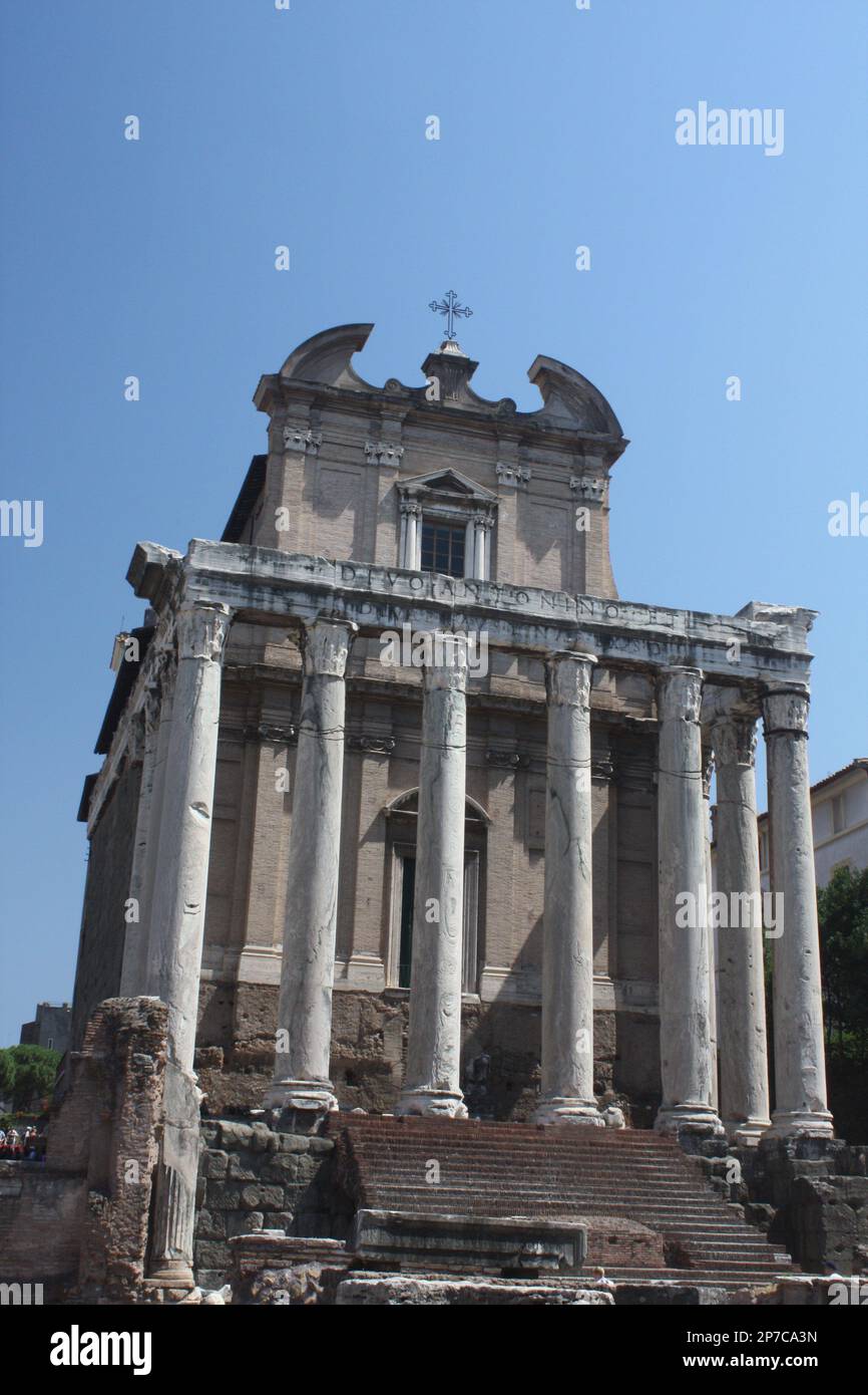 Temple Of Antonius And Faustina Roman Forum Rome Italy Stock Photo