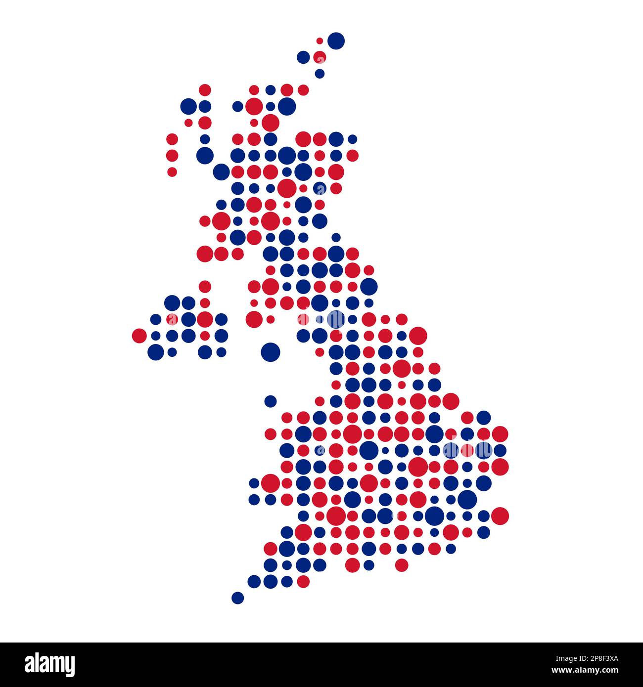 United Kingdom Map Silhouette Pixelated Generative Pattern Illustration