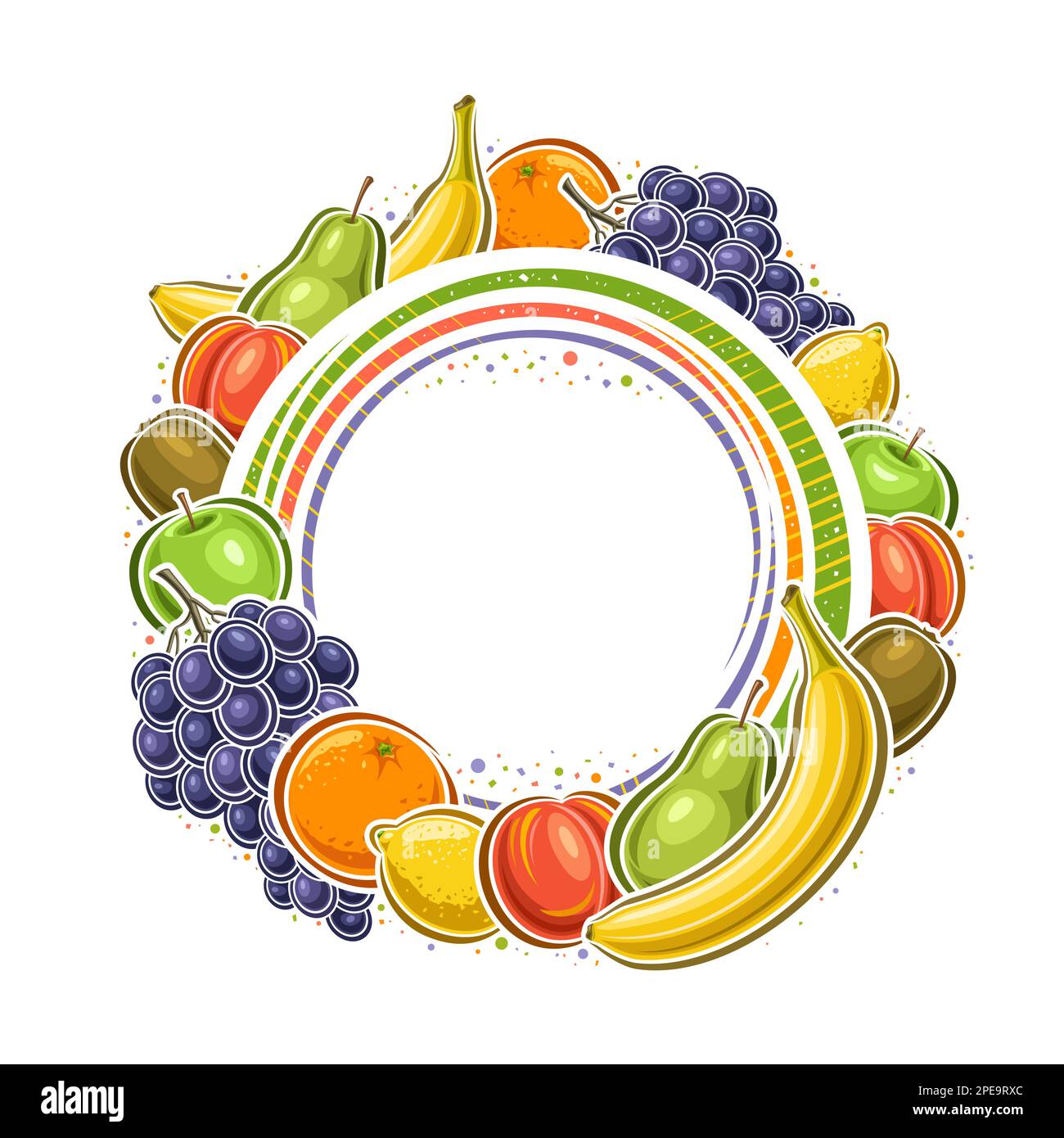 Vector Frame For Fruits With Blank Copy Space For Ad Text Decorative